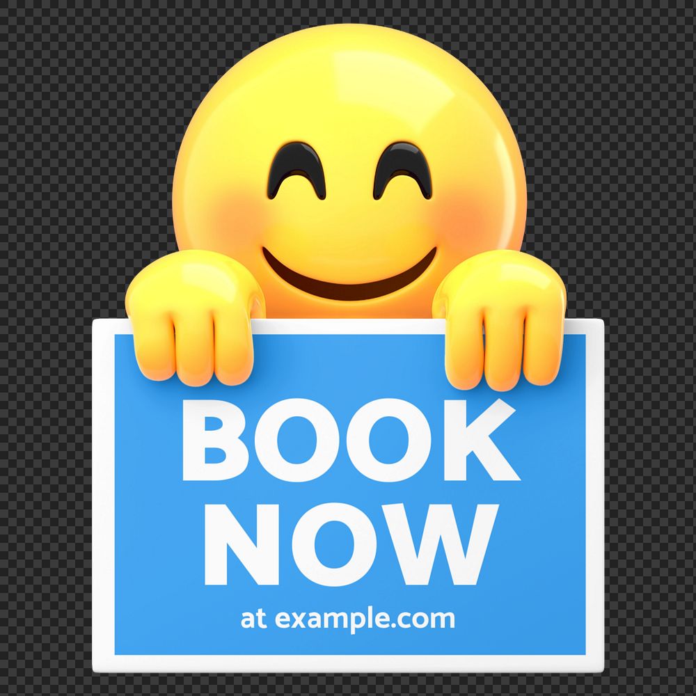 Emoji holding sign mockup editable design