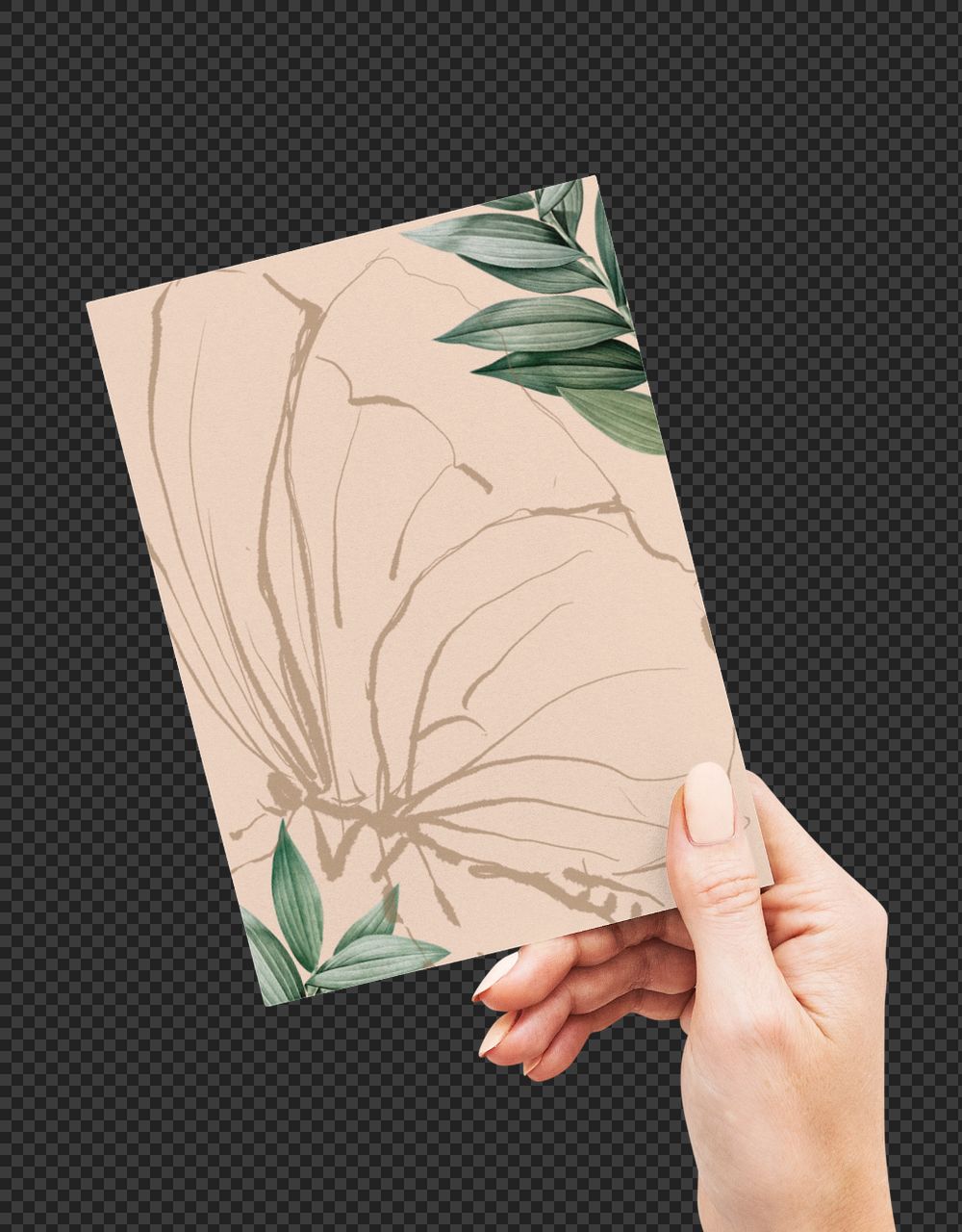 Floral invitation card  editable mockup element