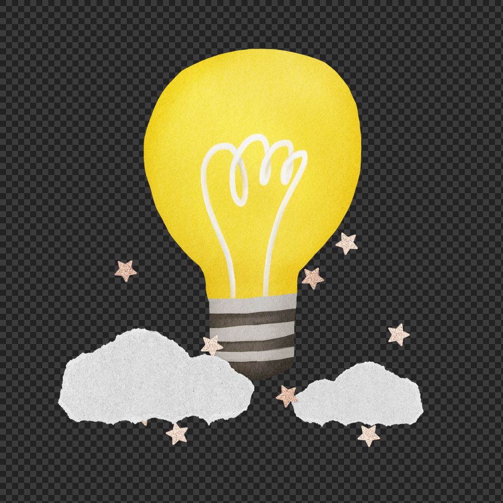 Light bulb sticker, creative idea