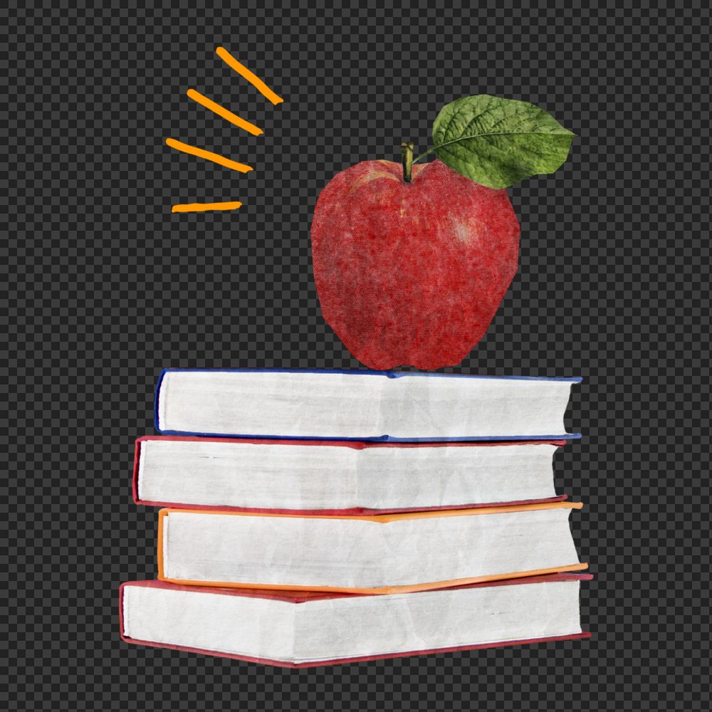 Stacked books, editable education collage element design