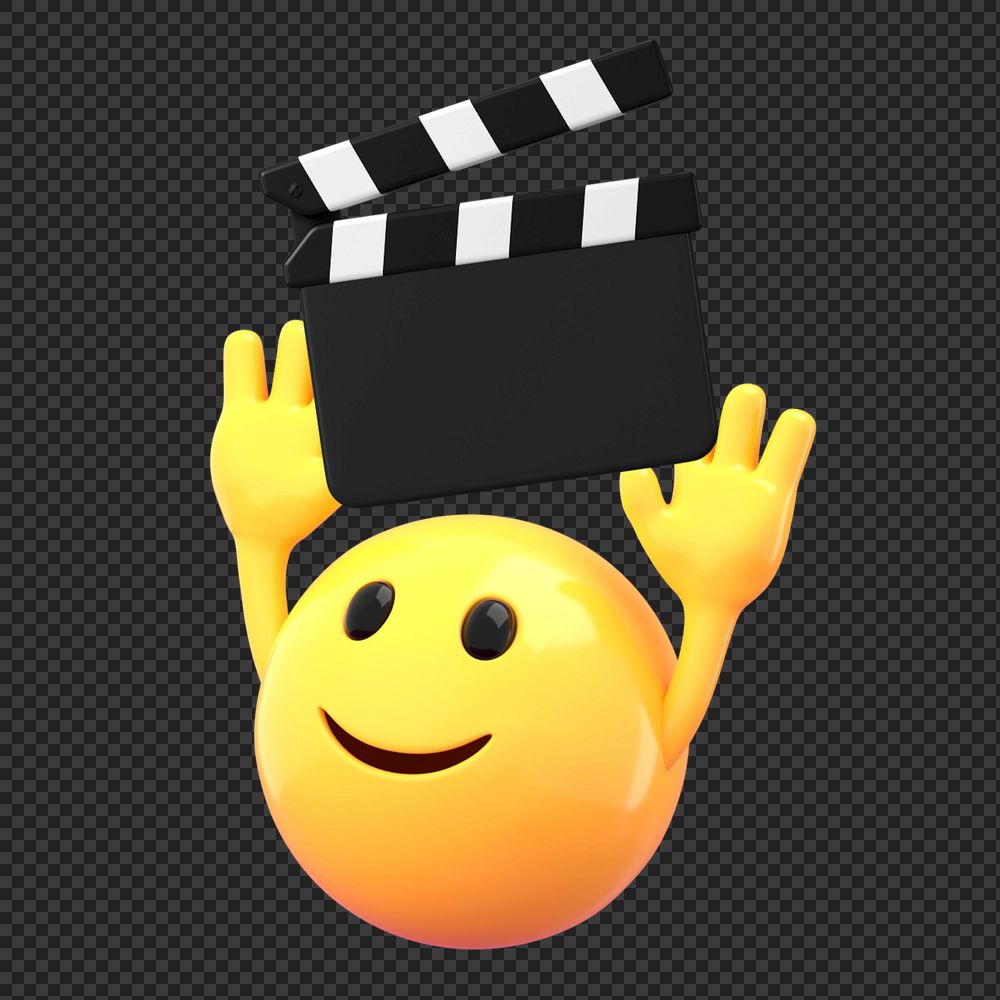Movie review sticker, 3D emoticon editable design