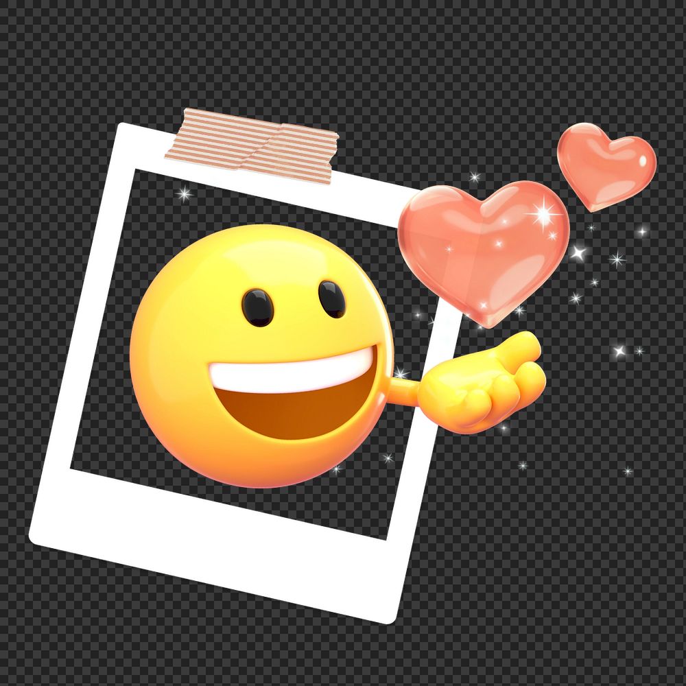Love emoji  sticker, 3D emoticon editable design