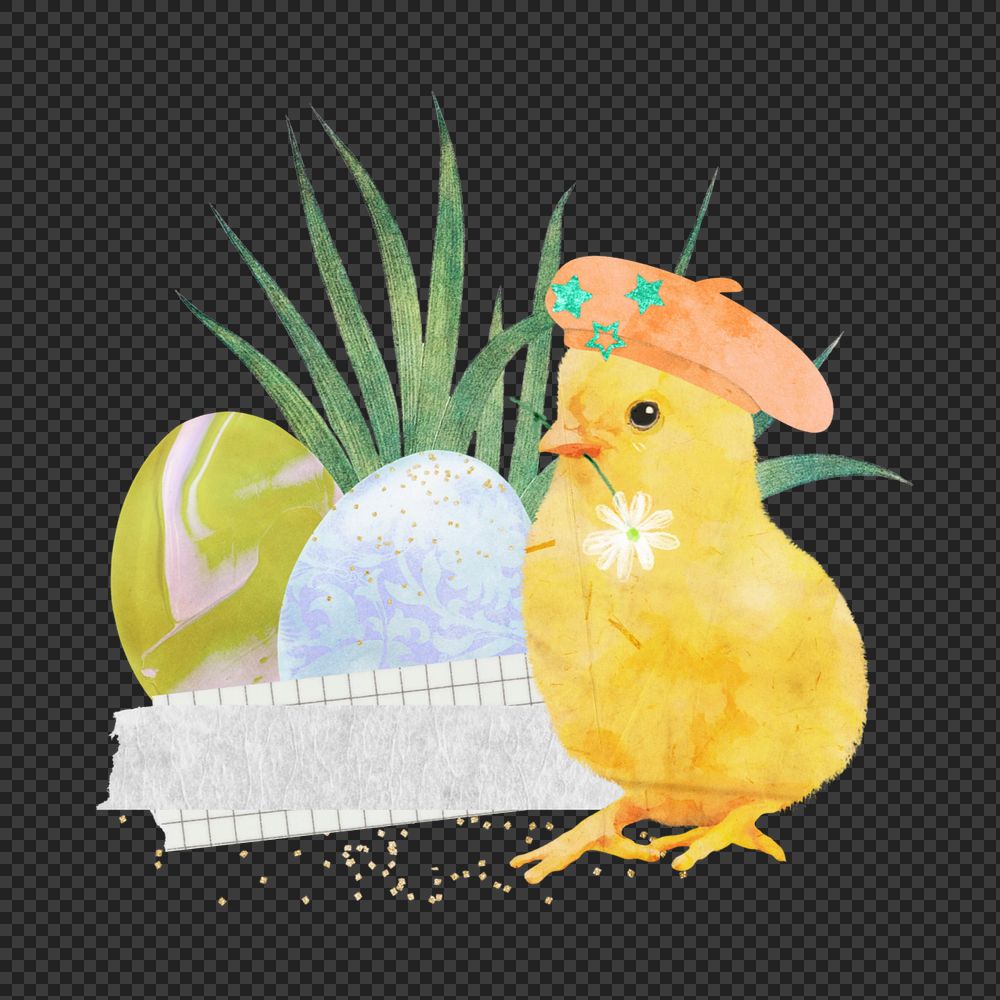 Little chick element, editable Easter design