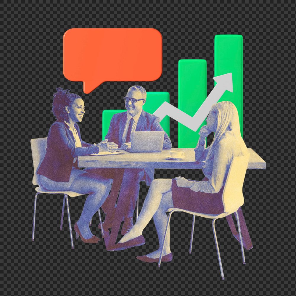 People planning business  sticker, editable design