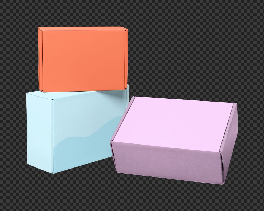 Colorful boxes editable mockup element, small business packaging