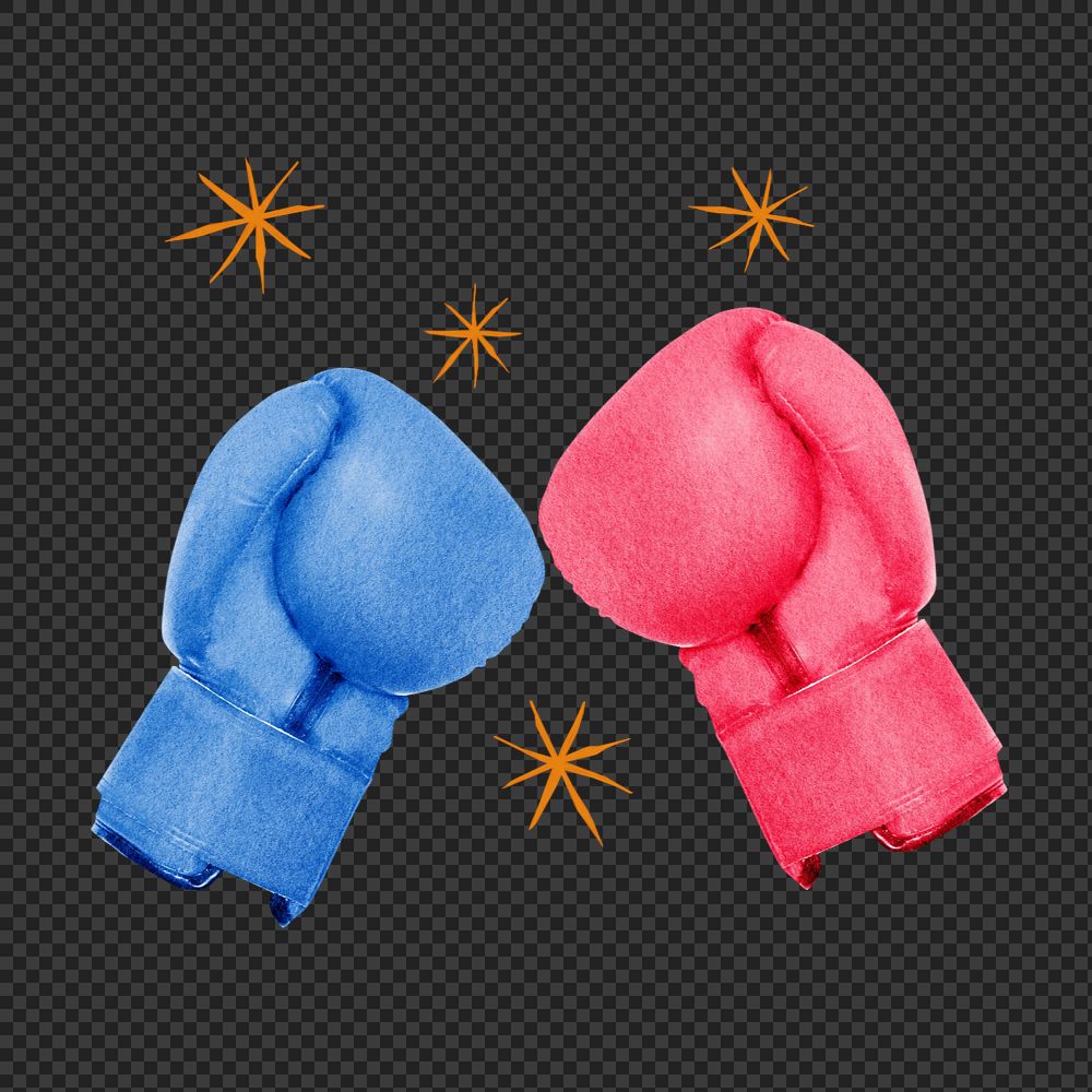 Boxing gloves element, editable sports and fitness collage design
