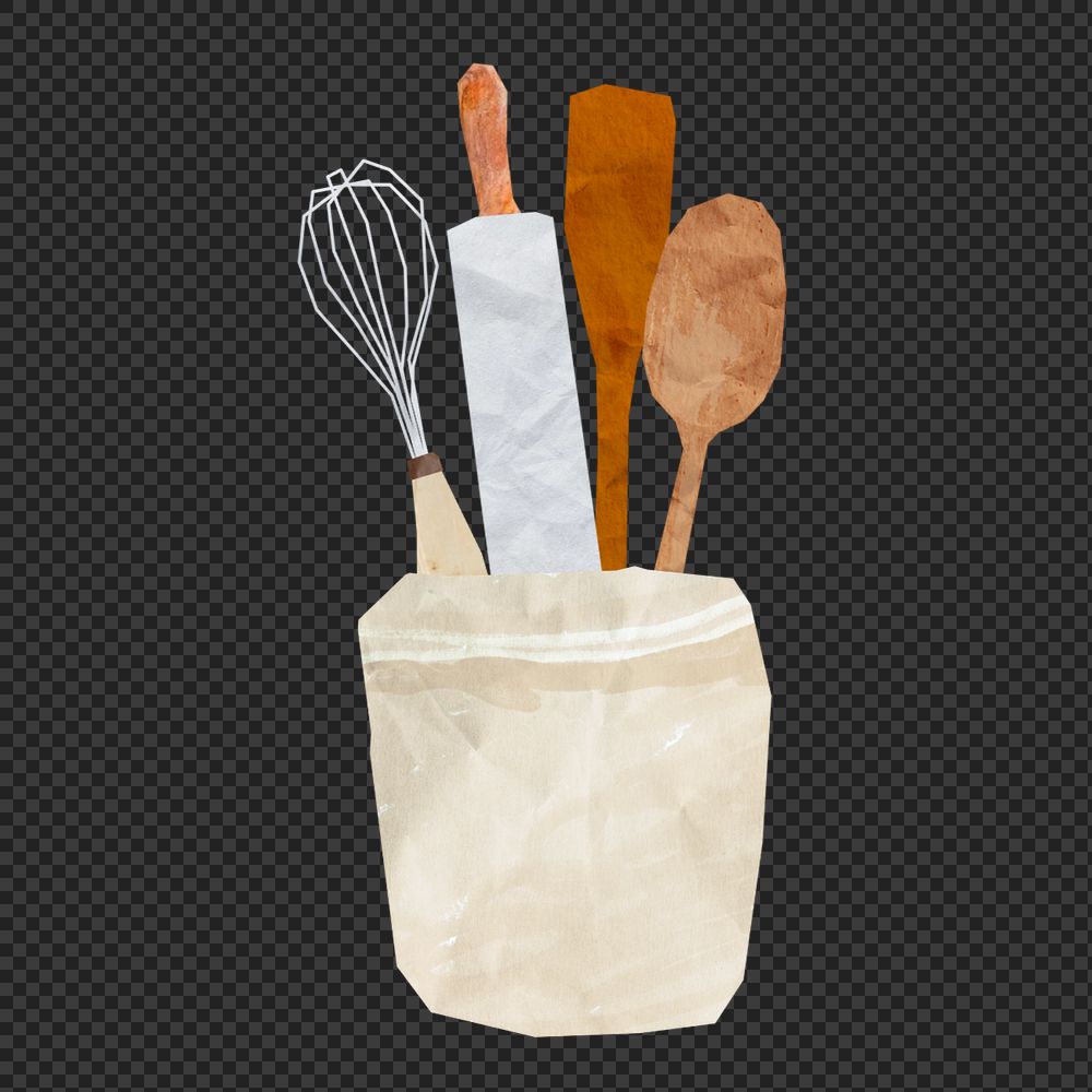 Baking tools element, editable cute collage design