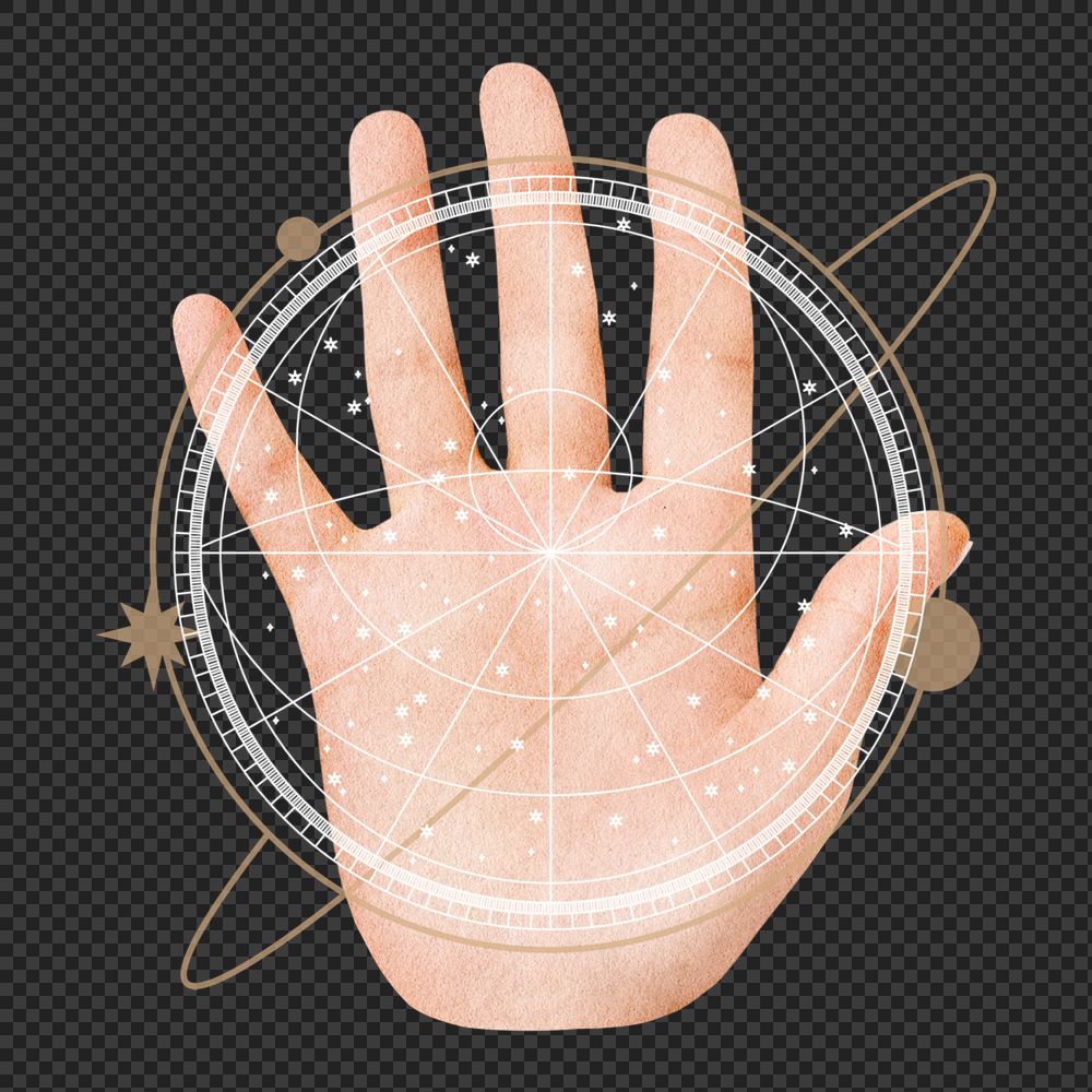 Palm reading astrology element, editable fortune telling collage design
