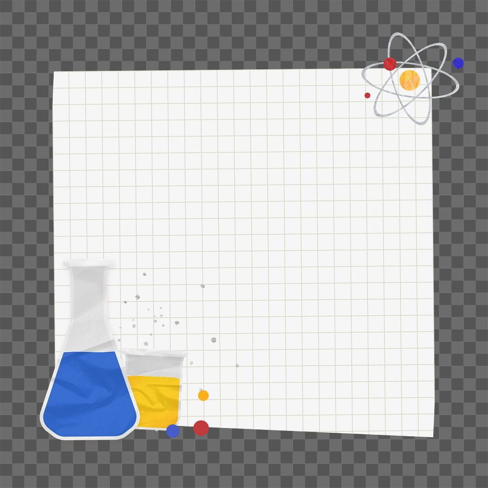 Science experiment png, note paper remix, editable design