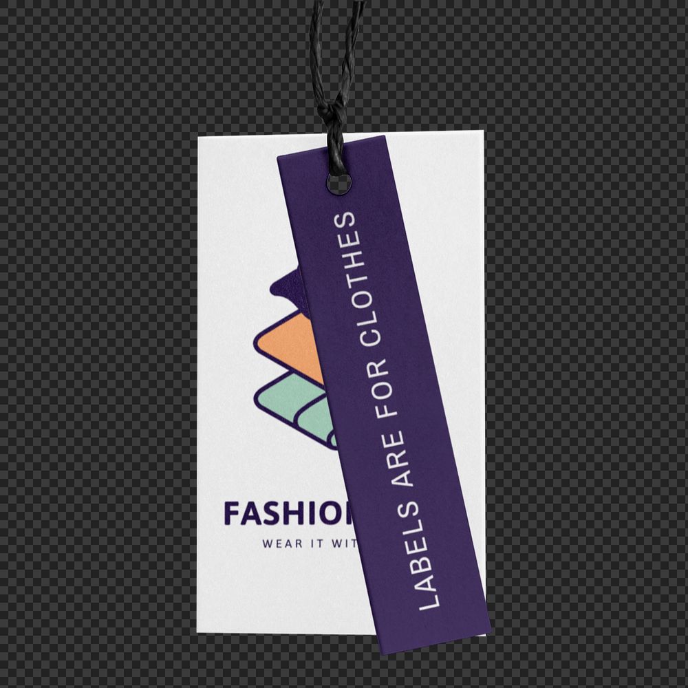 Clothing tag mockup element png, fashion branding, editable design