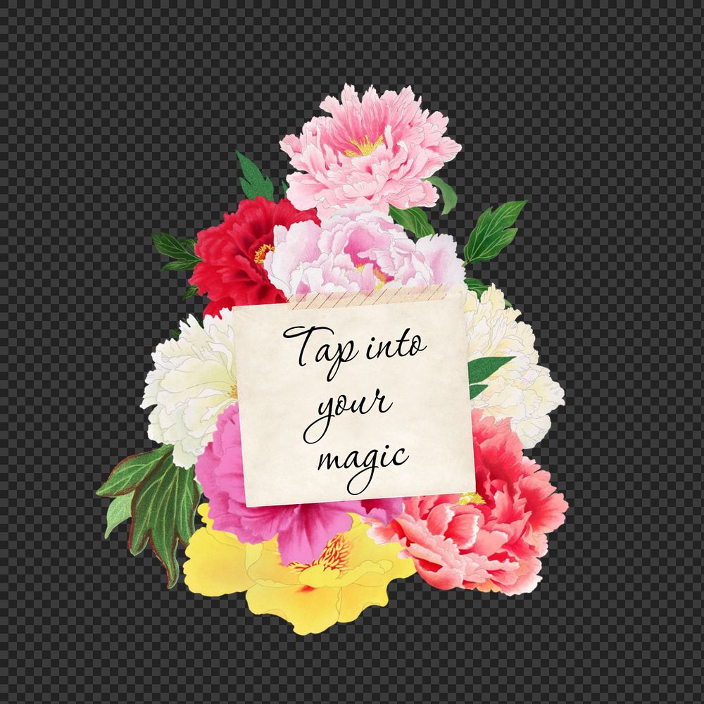 Tap into your magic png quote, aesthetic flower collage art, editable design