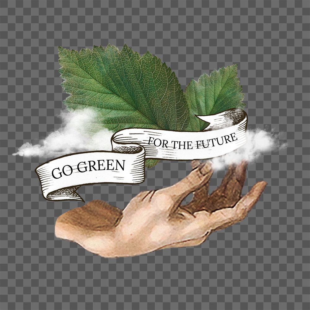 Go green word png editable collage art. Remixed by rawpixel.