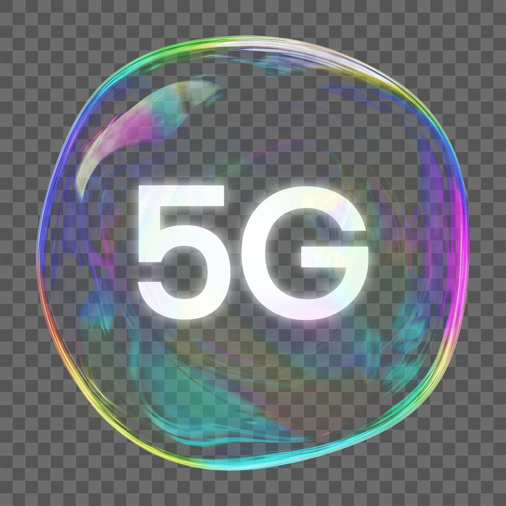 5G network technology png element, editable digital remix design