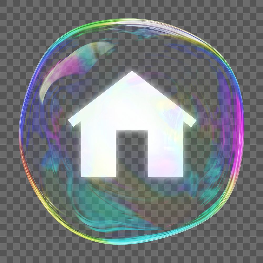 Home png bubble element, digital remix, editable design