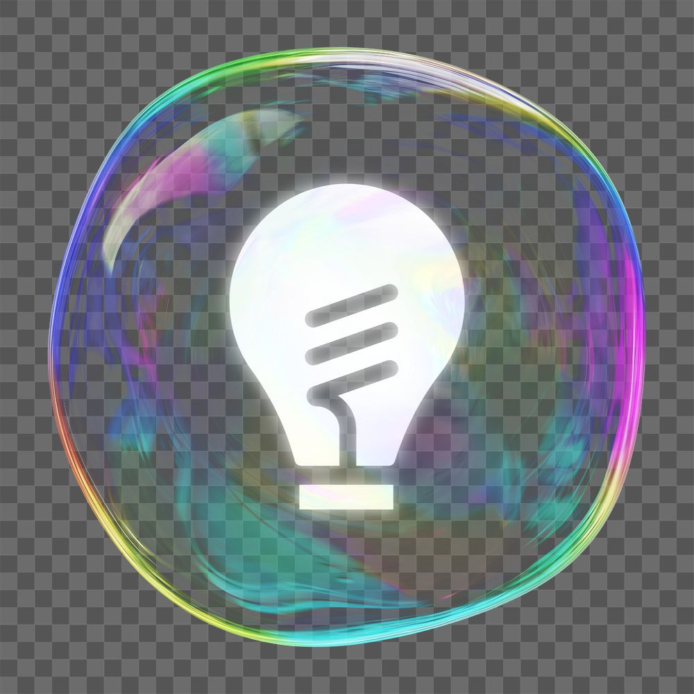 Light bulb png bubble element, digital remix, editable design