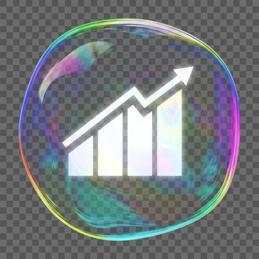 Growth arrow png bubble element, digital remix, editable design