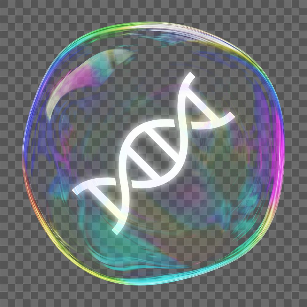 DNA helix bubble, editable science remix design