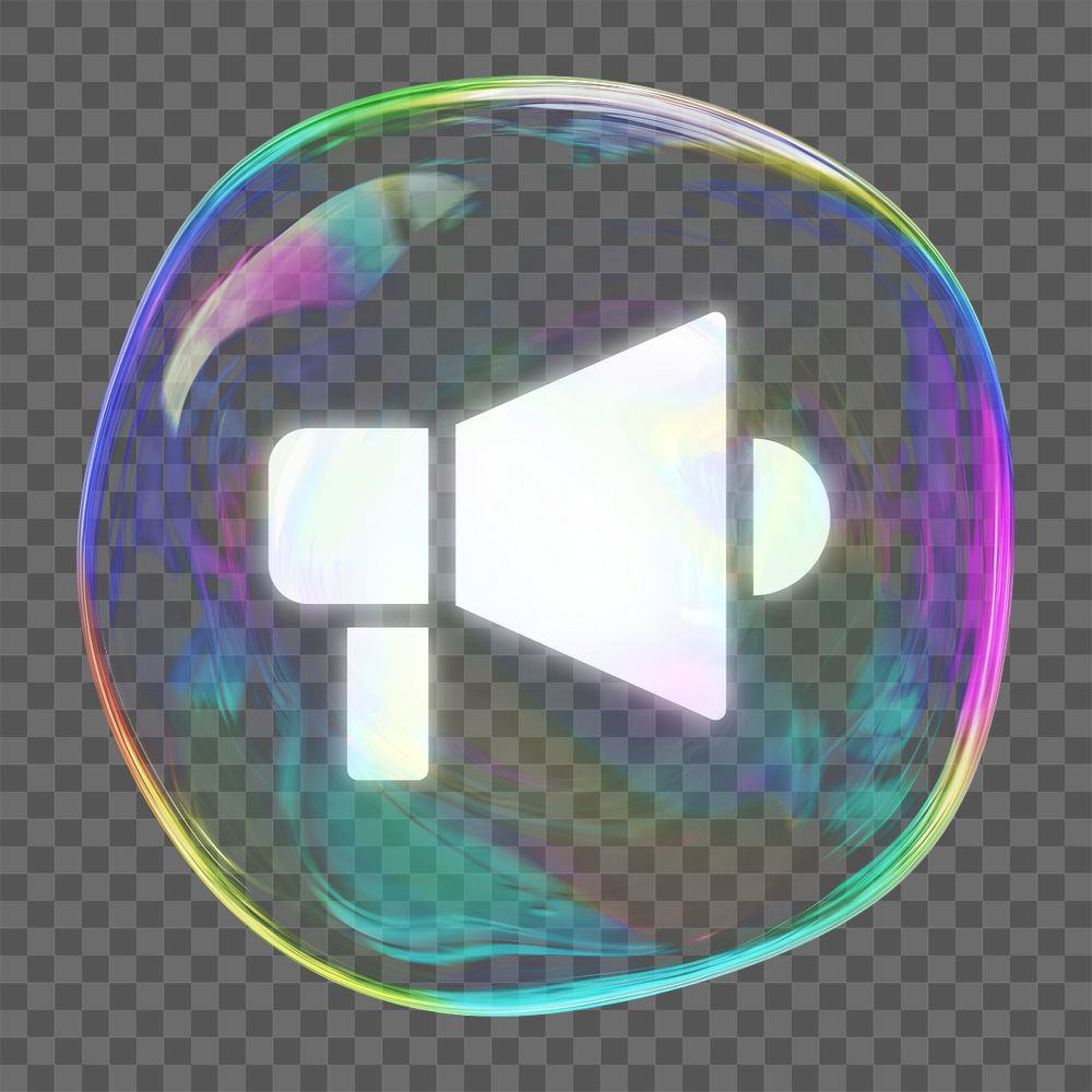 Megaphone png bubble element, digital remix, editable design