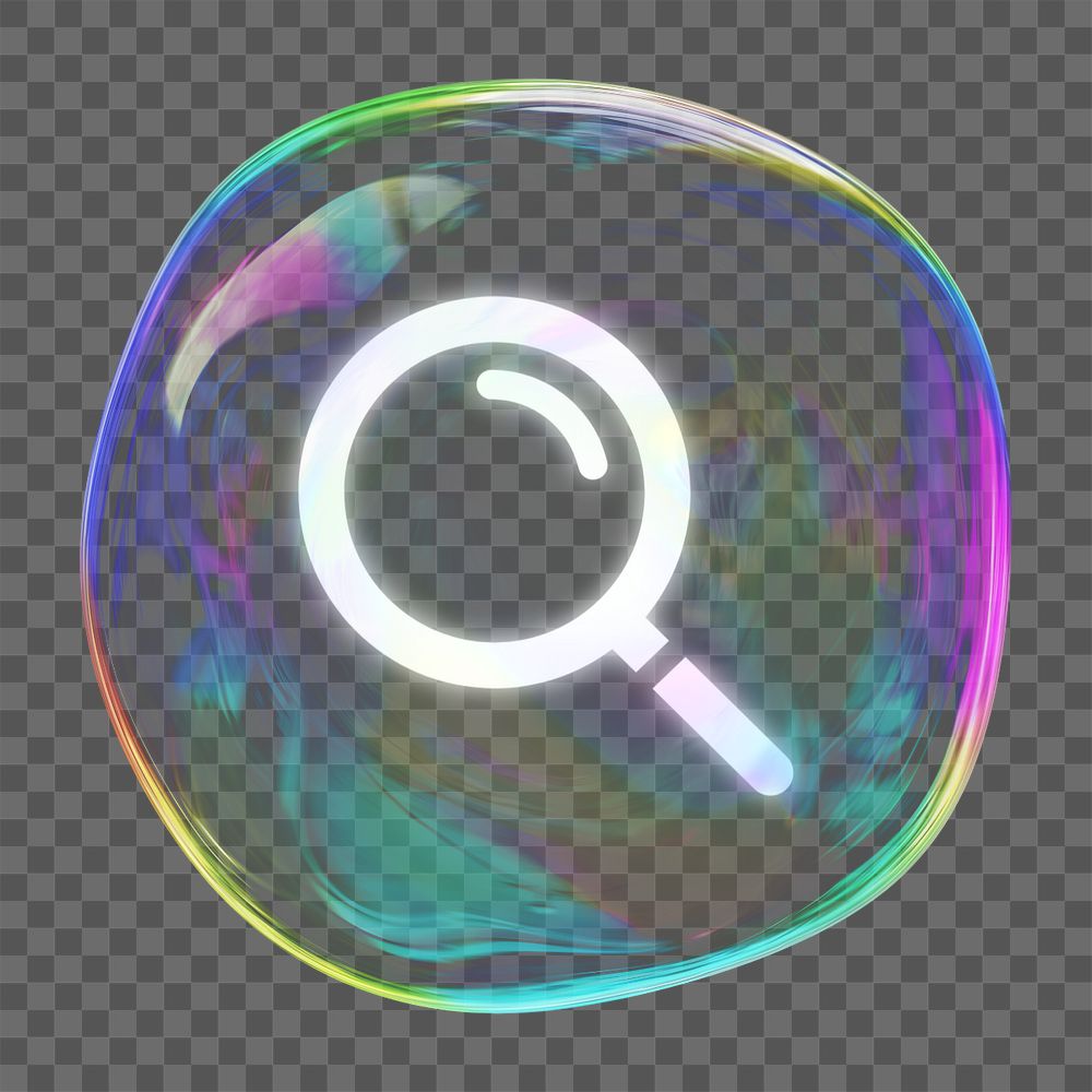 Magnifying glass png bubble element, digital remix, editable design