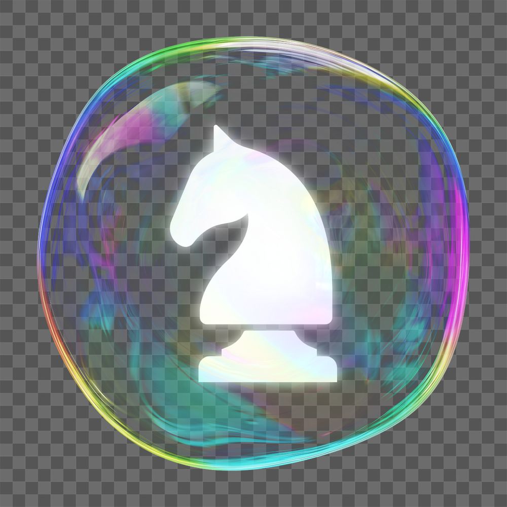 Chess piece png bubble element, digital remix, editable design