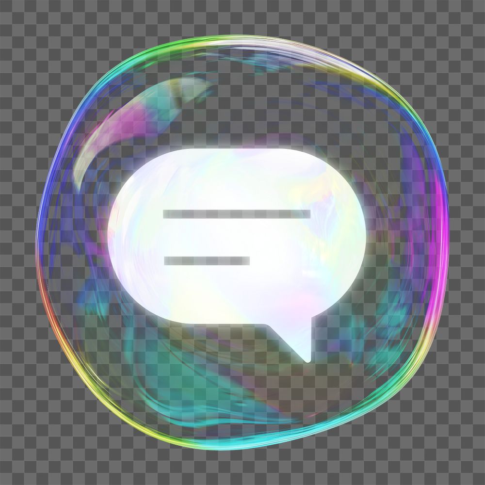 Editable speech bubble png element, communication technology digital remix