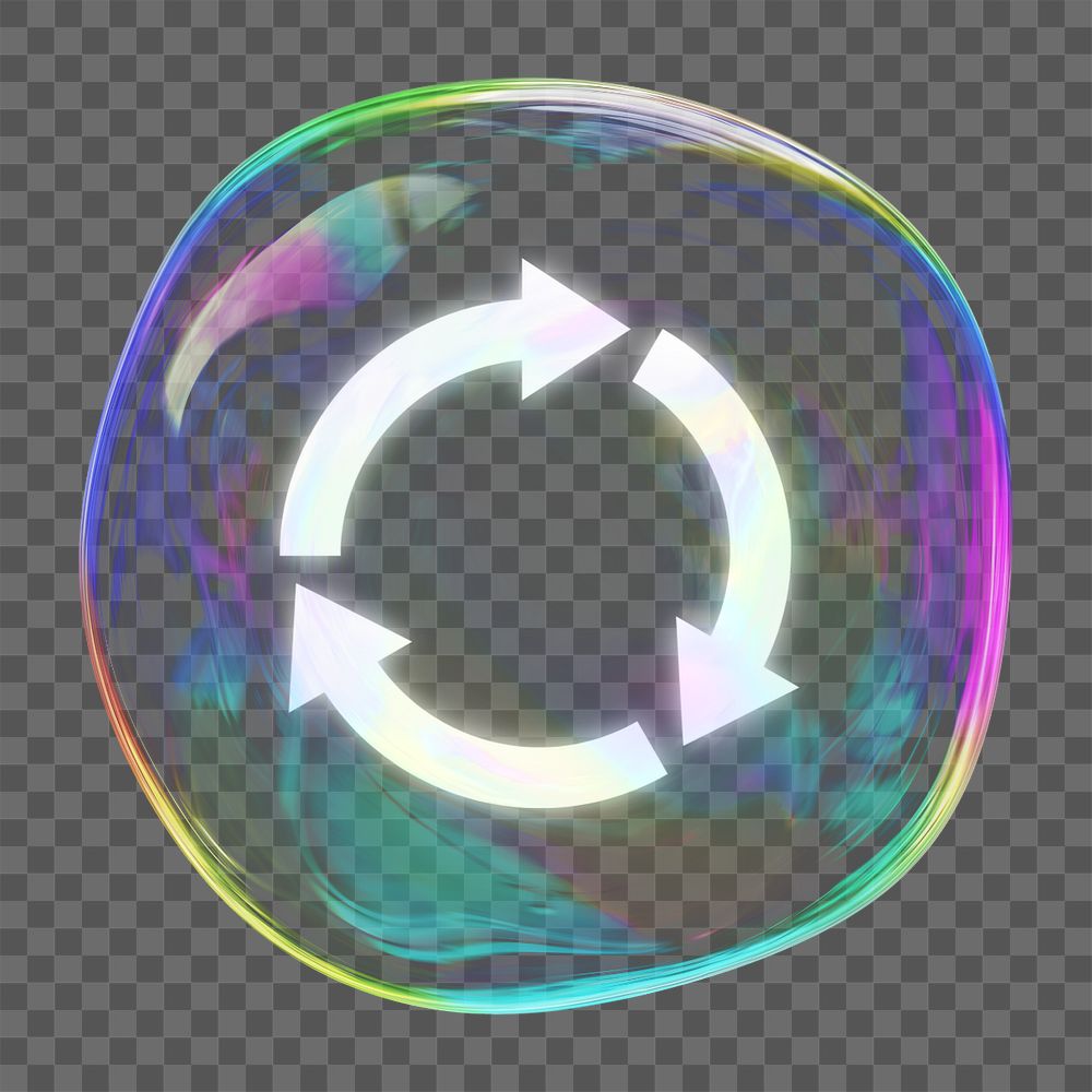 Recycle png bubble element, digital remix, editable design