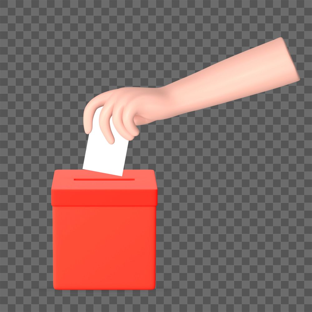 3D lodging voting ballot, element editable illustration