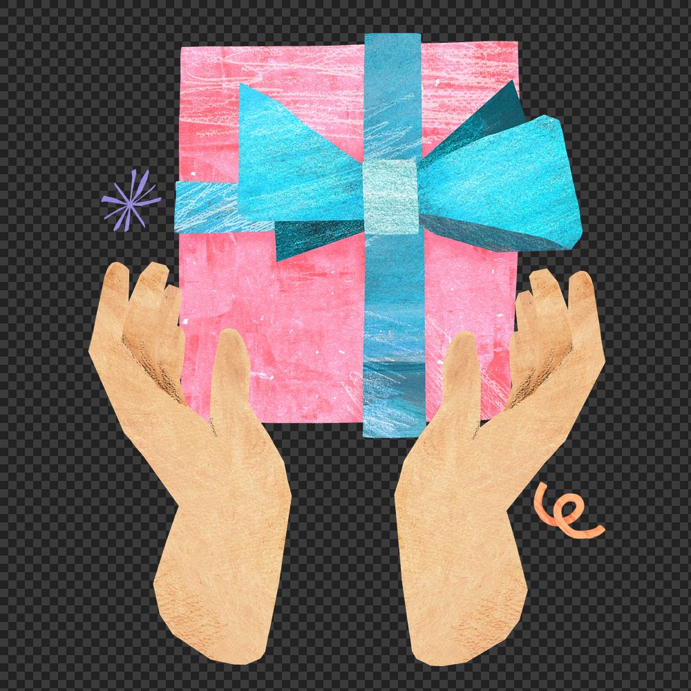 Birthday gift box, paper craft element, editable design