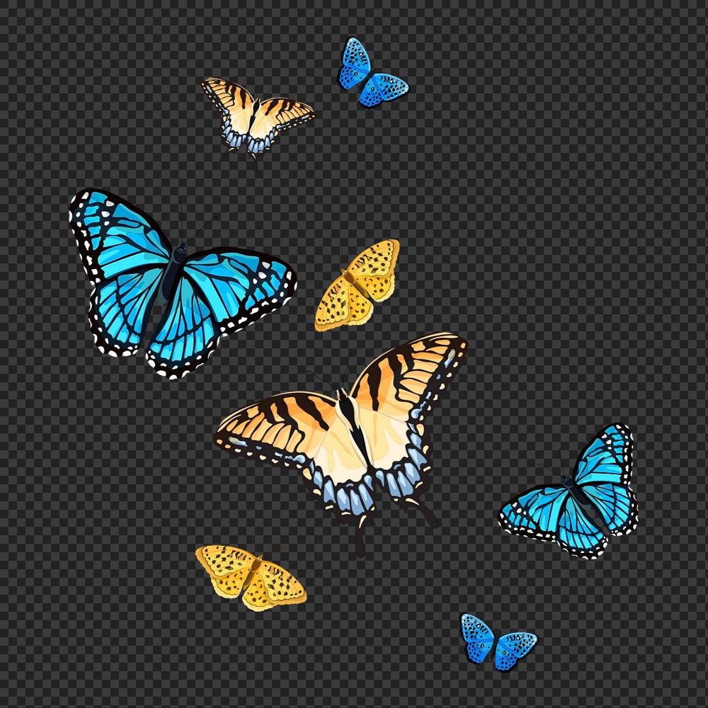 Editable butterfly png element, transparent background