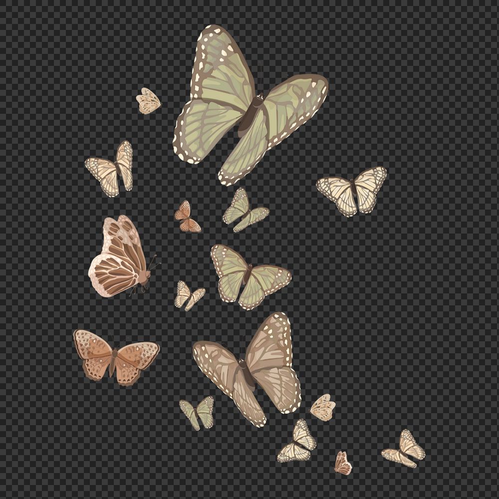 Editable butterfly nature png element, transparent background