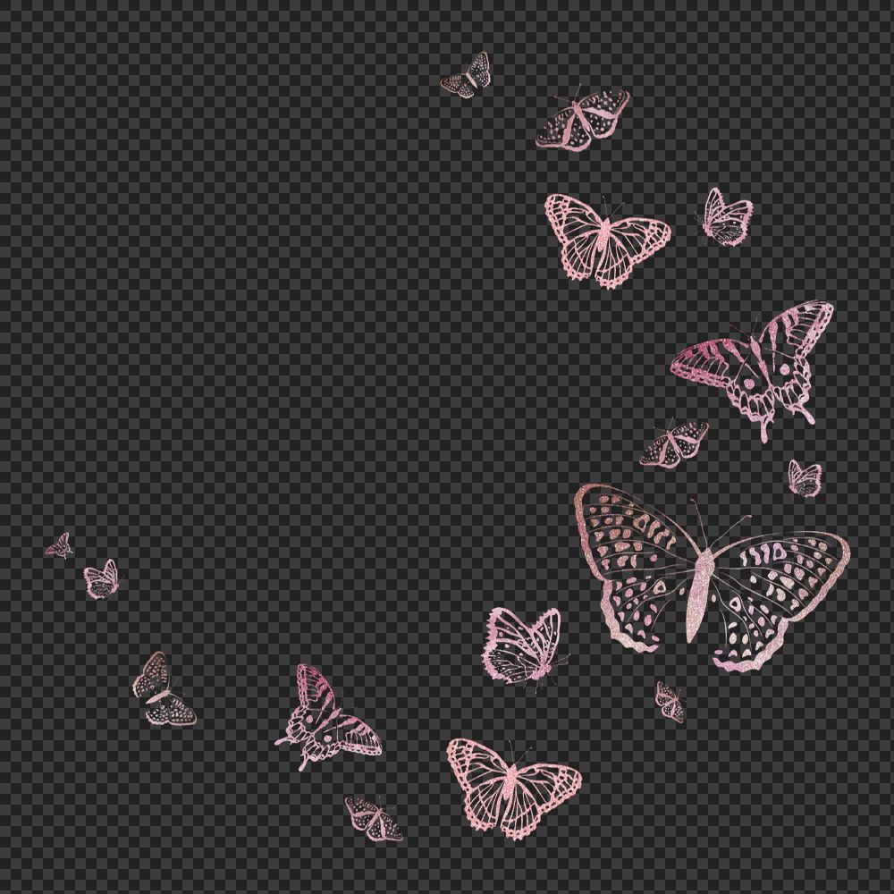 Editable pink butterfly png element, transparent background
