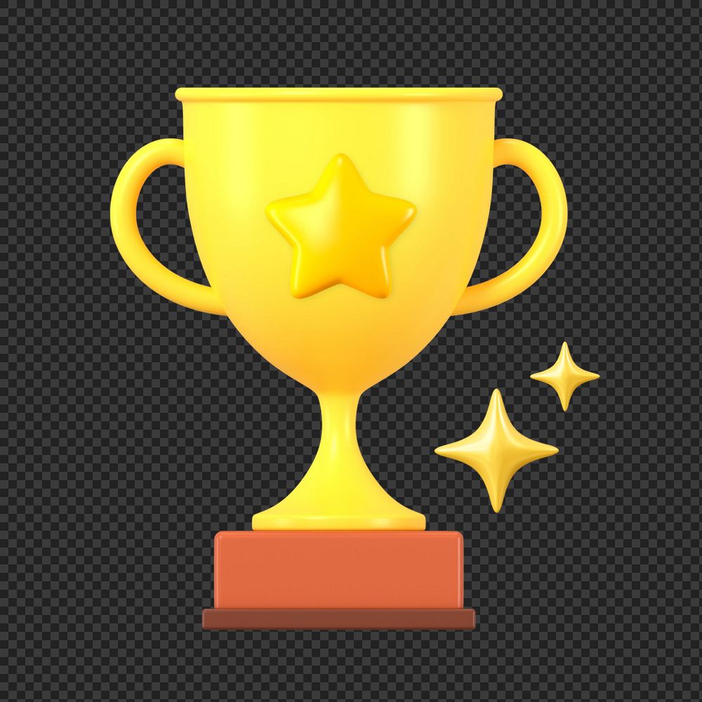 3D gold trophy, element editable illustration