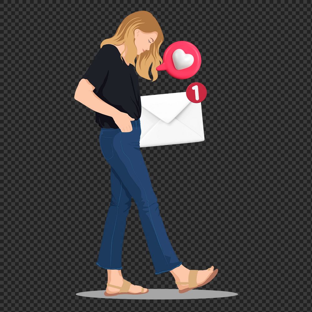 Online dating png sticker, vector illustration transparent background