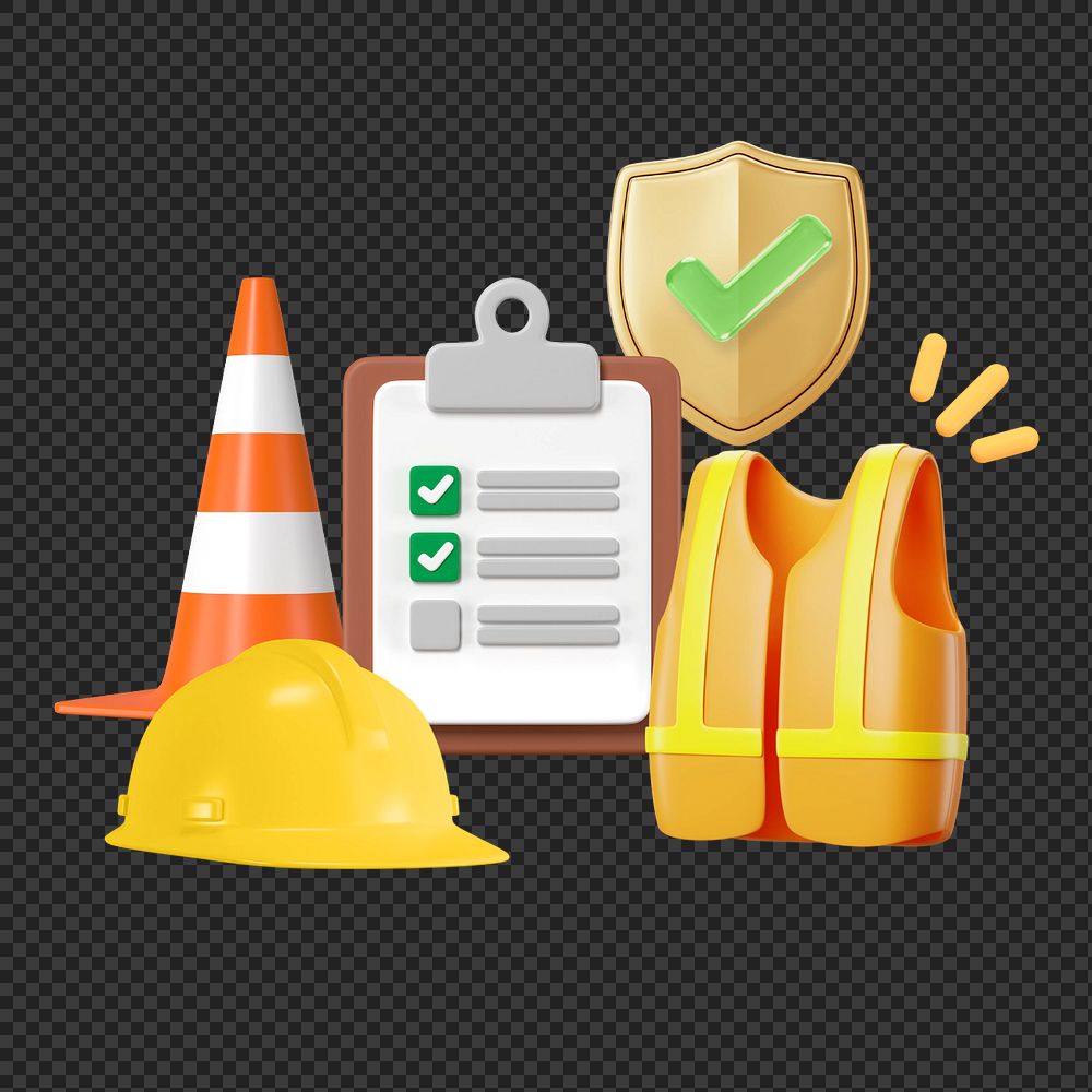 3D safety inspection, element editable illustration
