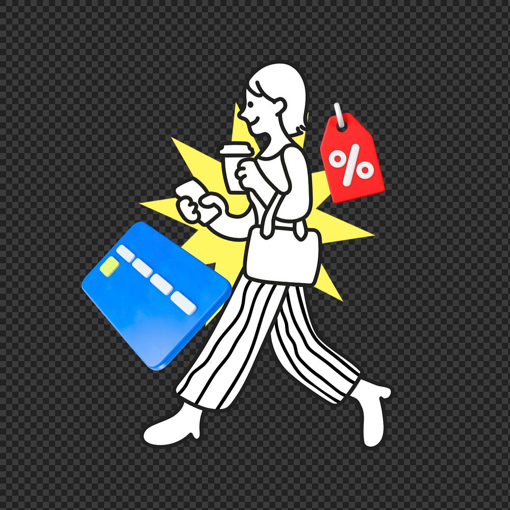 Shopping sale png sticker, transparent background