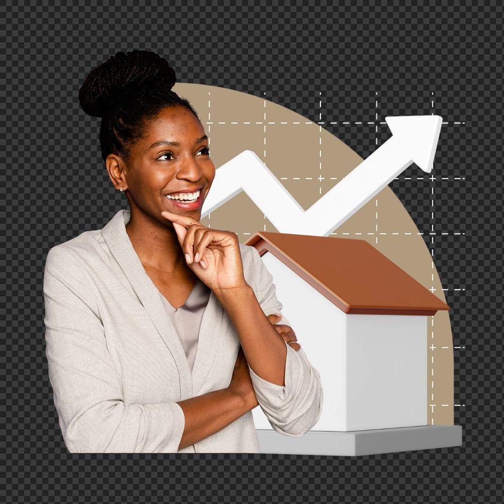 Png 3d home investment editable element, transparent background