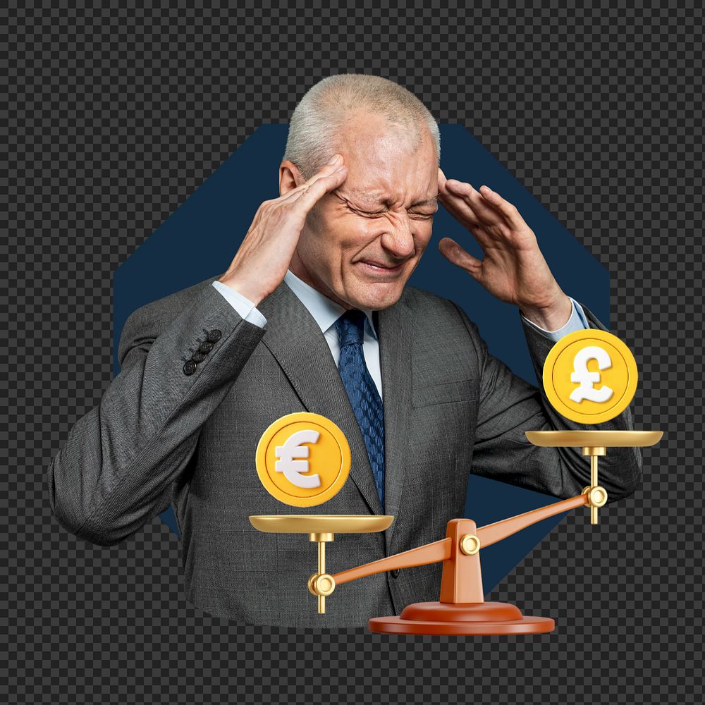 Png financial crisis editable element, transparent background
