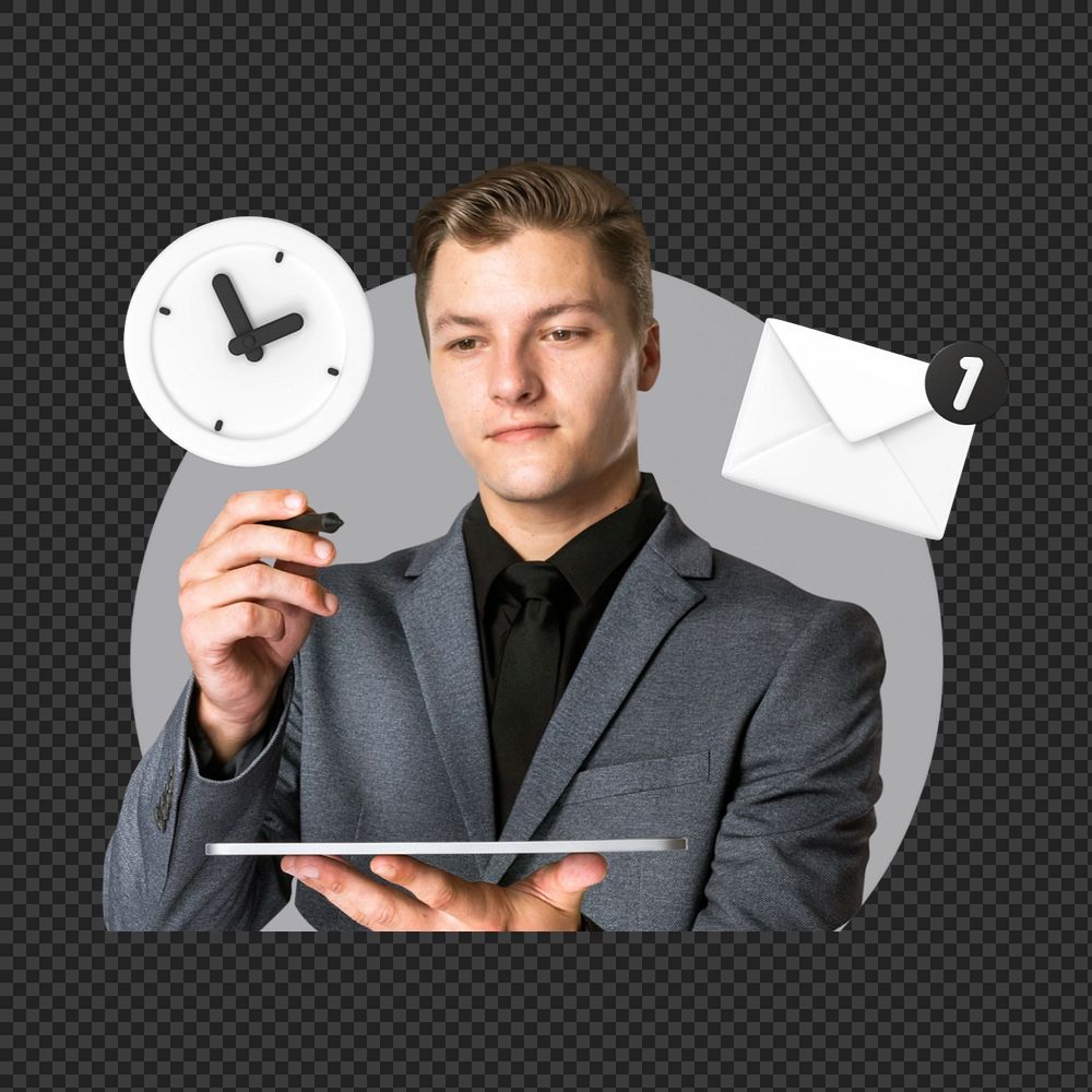 Png business management editable element, transparent background