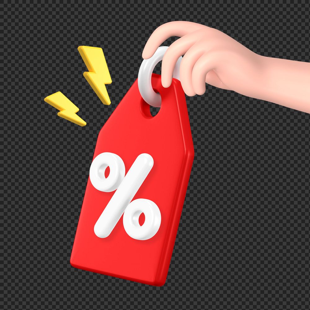 3D sale tag, element editable illustration