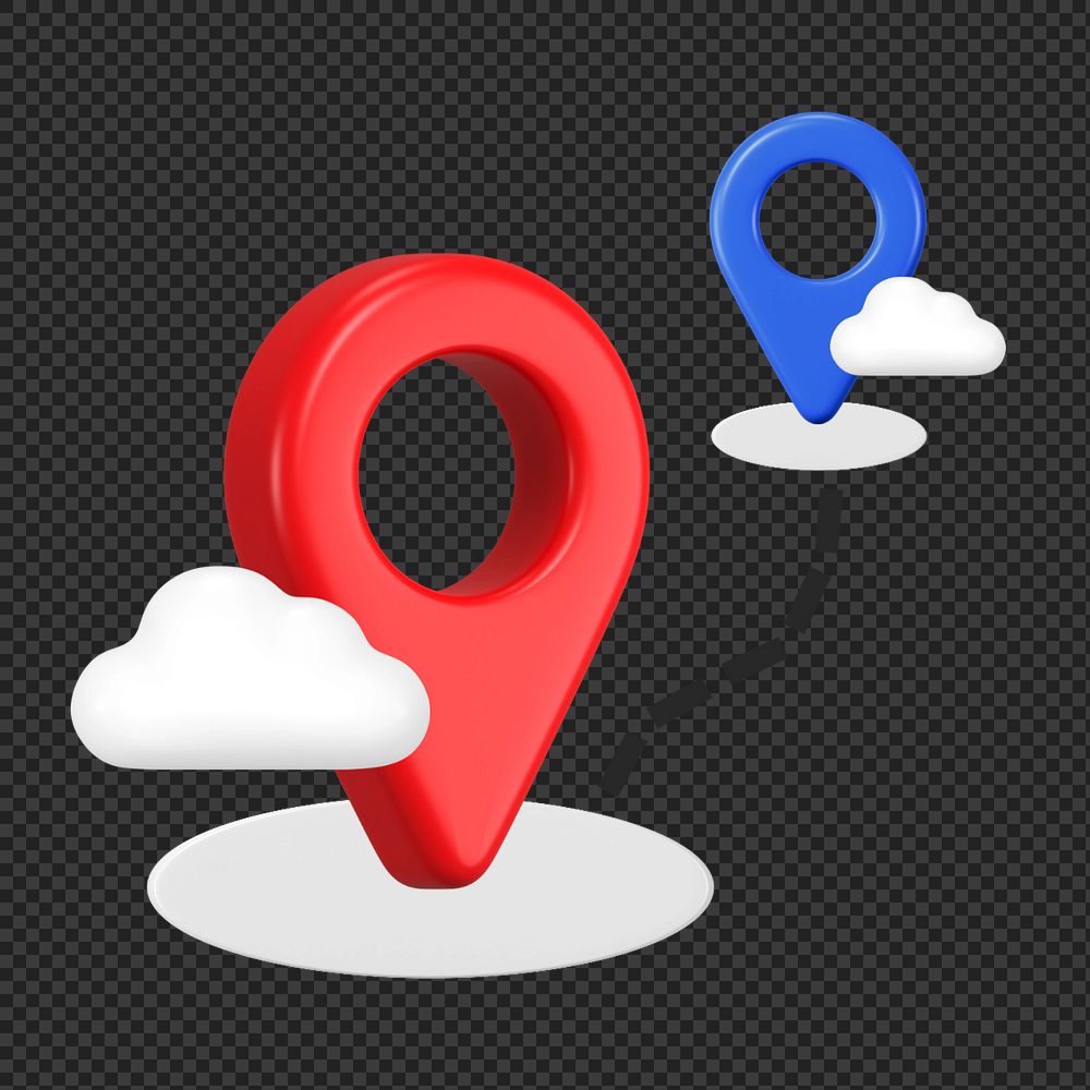3D location pin, element editable illustration