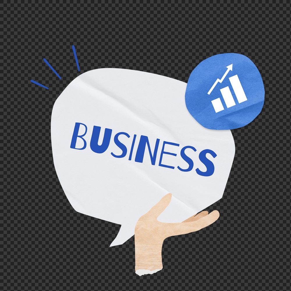 Business word, speech bubble paper craft, editable design