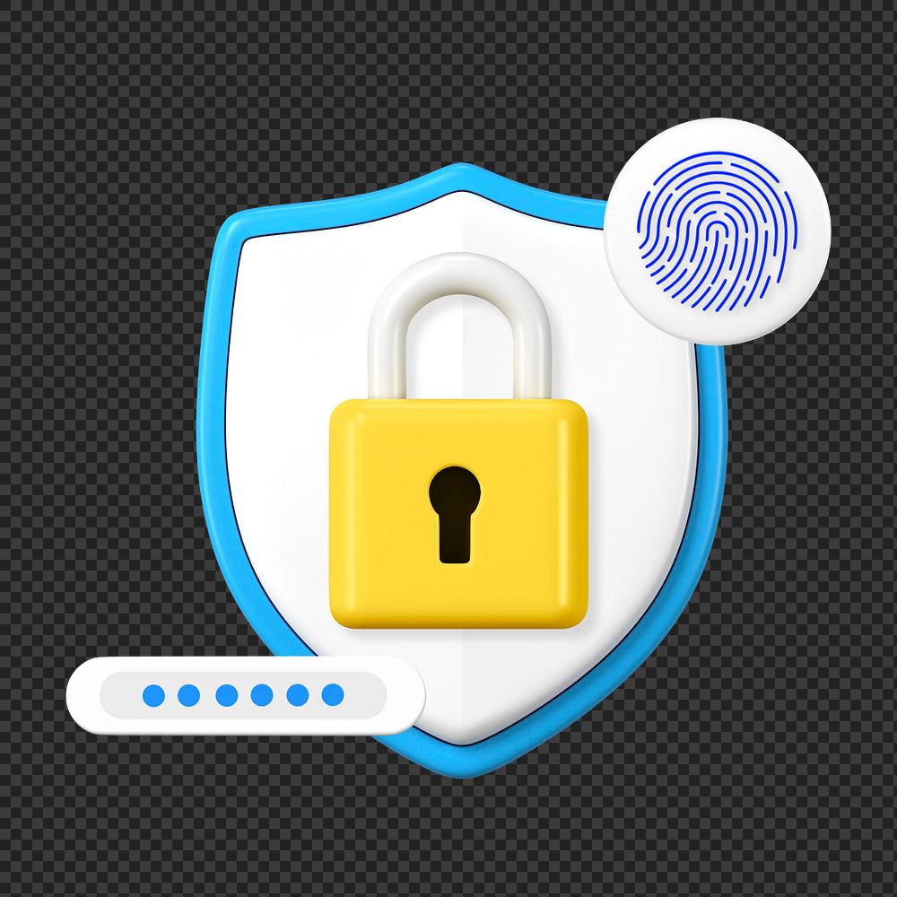 3D biometric security, element editable illustration