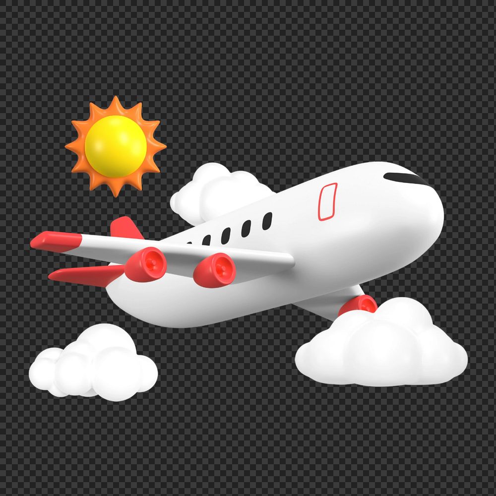 3D flying aircraft, element editable illustration
