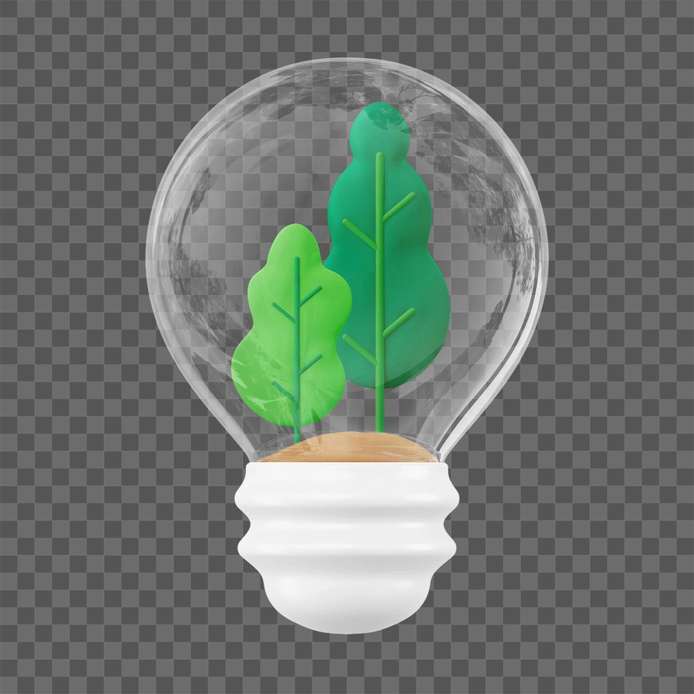 3D trees in bulb, element editable illustration