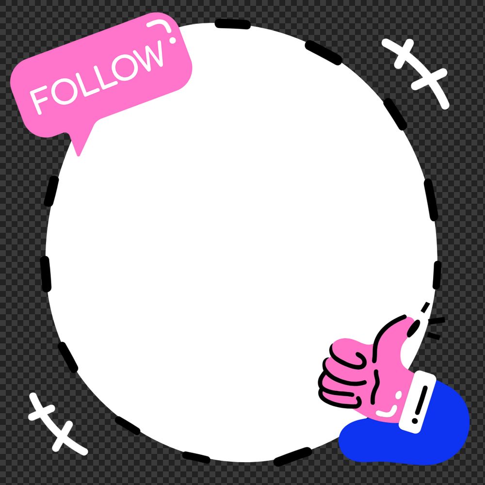 Thumbs up frame png element, editable funky design