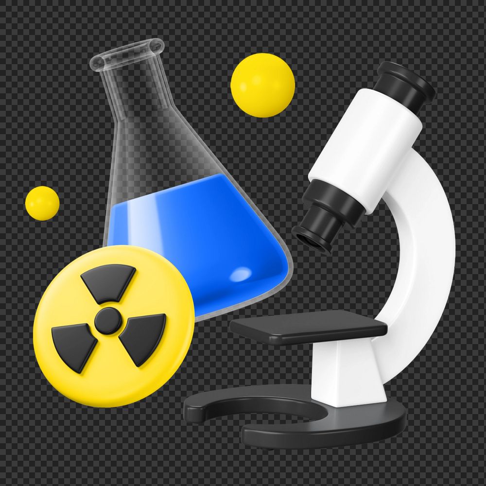 3D radiation chemical , element editable illustration