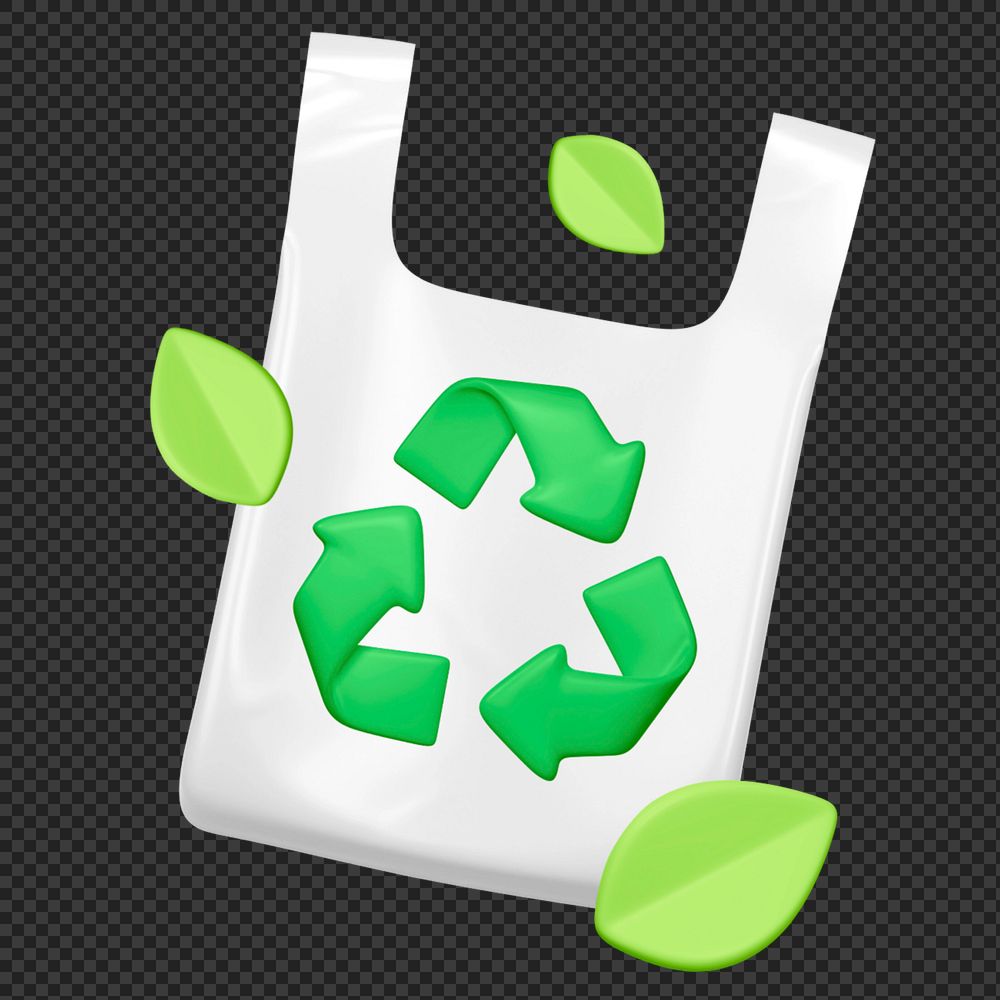 3D recyclable bag, element editable illustration