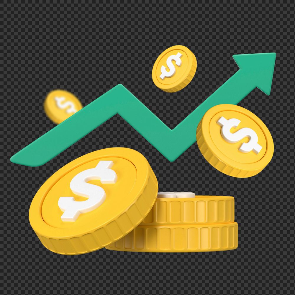 3D profit gaining, element editable illustration