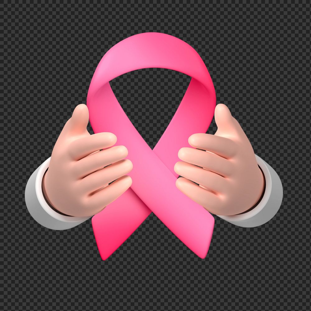 3D breast cancer ribbon, element editable illustration