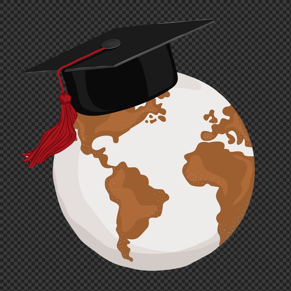 Study abroad png element, aesthetic illustration, editable design